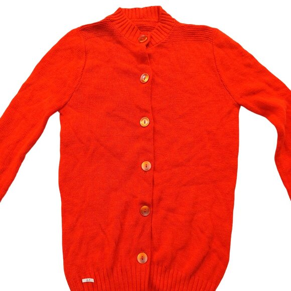 Pure Vintage 1940s-1950s Long Sleeve Red Knit Cardigan Sweater - Picture 3 of 7